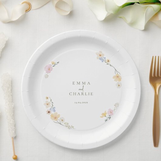 Botanische Boho bloemen Script bruiloft  Papieren Bordje