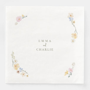 Botanische Boho bloemen Script bruiloft Servet