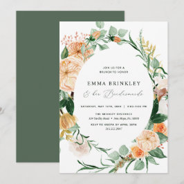Botanische Boho Bloemige Bruidsmeisjes Luncheon Br Kaart