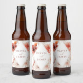 Botanische Boho Bloemstuk Bruiloft Bier Etiket (Flessen)