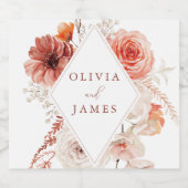 Botanische Boho Bloemstuk Frame Bruiloft Bier Etiket (Enkel label)