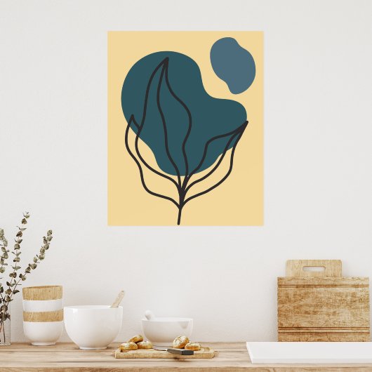 Botanische Boho Bloom Poster Print (Keuken)