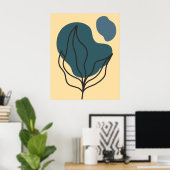Botanische Boho Bloom Poster Print (Thuiskantoor)