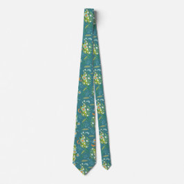 Botanische Boho Blue en Green Floral Stropdas