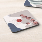 Botanische Boho Blue Magenta Bier Onderzetter (Linkerzijde)