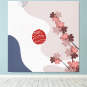 Botanische Boho Blue Magenta Canvas Afdruk (Insitu (Houten vloer))