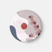 Botanische Boho Blue Magenta Magneet (Voorkant)