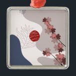 Botanische Boho Blue Magenta Metalen Ornament<br><div class="desc">Botanisch boho ontwerp met blauwe,  beige,  roze en magenta kleuren en florale elementen.</div>