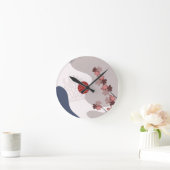 Botanische Boho Blue Magenta Ronde Klok (Huis)