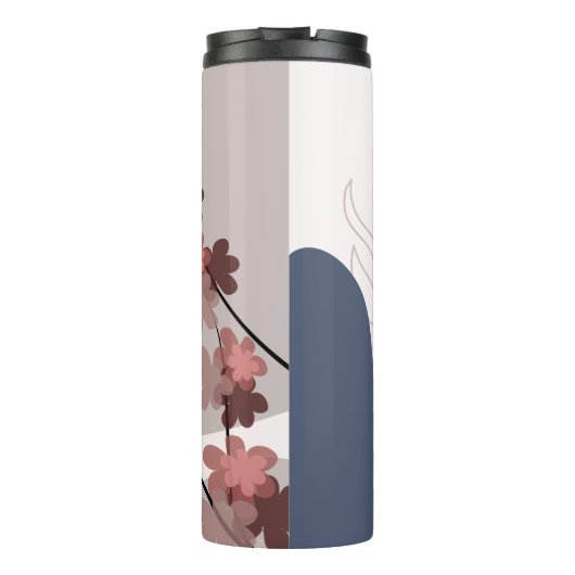 Botanische Boho Blue Magenta Thermosbeker (Achterkant)