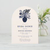 Botanische Boho Blue Vrijgezellenfeest Arch Kaart (Staand voorkant)
