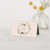 Botanische Boho Blush Pink Greenery Floral Wedding Plaatskaartje (Achterkant)