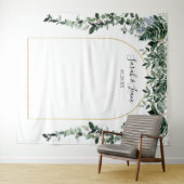 Botanische Boho-boog Bruiloftsfotocabine achtergro Wandkleed (In Situ (horizontaal))