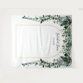 Botanische Boho-boog Bruiloftsfotocabine achtergro Wandkleed (Voorkant (horizontaal))