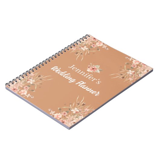 Botanische Boho Brown herfst Herfst Weddingplanner Notitieboek (Linkerzijde)