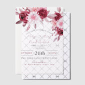 Botanische Boho Chic Bloemen Blozend Burgundy Brui Vellum Uitnodigingen (Offset (Uitnodiging))