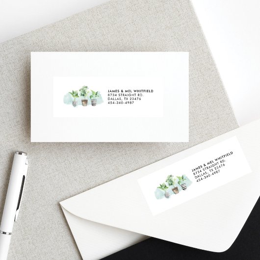 Botanische Boho Chic Potplanten Retouradres Etiket