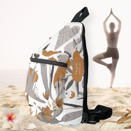 Botanische Boho Chic Quote Bloemen Jouw naam Sling Bag