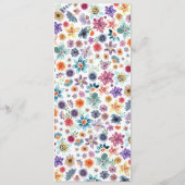 Botanische Boho Chique Wildflower Tuin Bruiloft Menu (Achterkant)