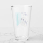 Botanische Boho Cyaan Paars Glas (Achterkant)