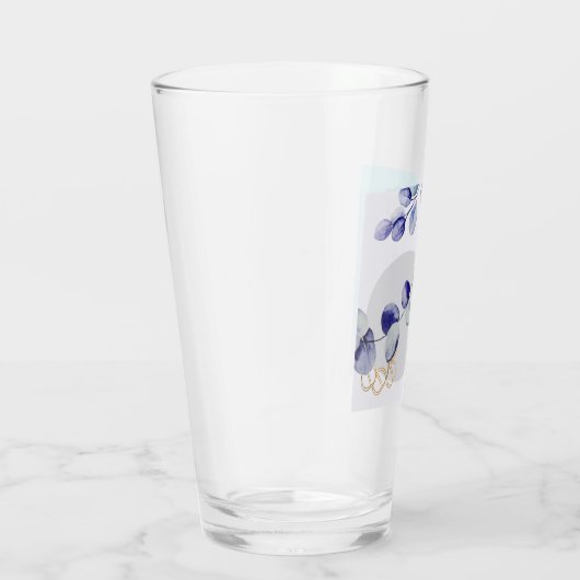 Botanische Boho Cyaan Paars Glas (Rechts)