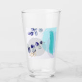 Botanische Boho Cyaan Paars Glas (Voorkant)