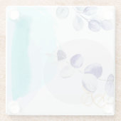 Botanische Boho Cyaan Paars Glazen Onderzetter (Achterkant)