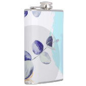 Botanische Boho Cyaan Paars Heupfles (Rechts)