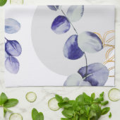 Botanische Boho Cyaan Paars Theedoek (Gevouwen)