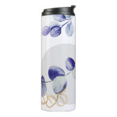 Botanische Boho Cyaan Paars Thermosbeker (Gedraaid links)