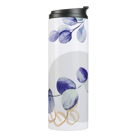 Botanische Boho Cyaan Paars Thermosbeker (Gedraaid links)