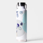 Botanische Boho Cyaan Paars Waterfles (Voorkant)