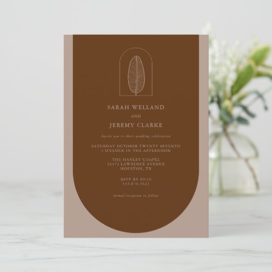 Botanische Boho Elegant Formal Wedding | Kaart (Staand voorkant)