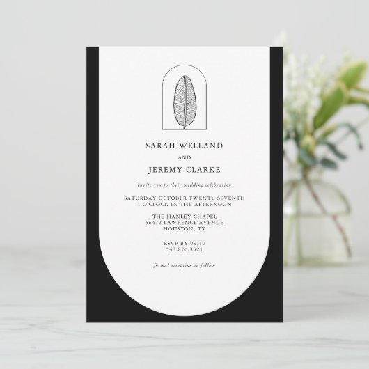 Botanische Boho Elegant Formal Wedding | Uitnodigi Kaart (Staand voorkant)