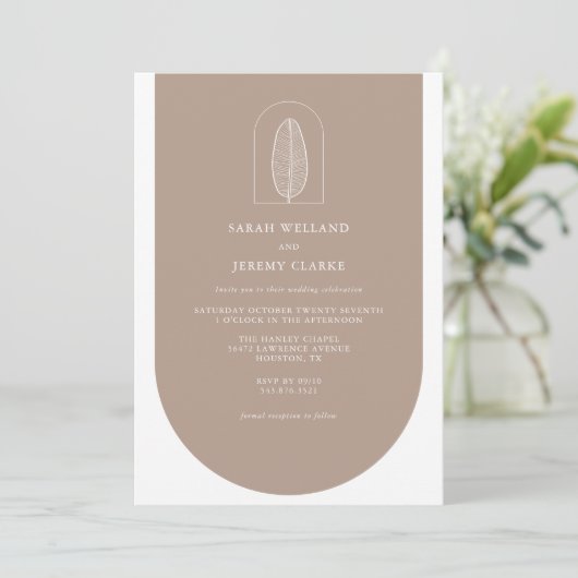 Botanische Boho Elegant Formal Wedding | Uitnodigi Kaart (Staand voorkant)