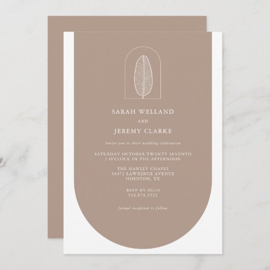 Botanische Boho Elegant Formal Wedding | Uitnodigi Kaart (Voorkant / Achterkant)