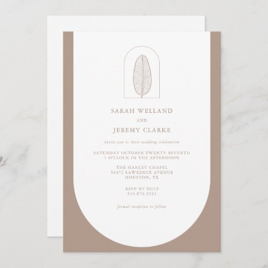 Botanische Boho Elegant Formal Wedding | Uitnodigi Kaart (Voorkant / Achterkant)