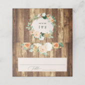 Botanische Boho Farmhouse Wood Greenery Wedding Plaatskaartje (Buitenkant ongevouwen)