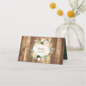 Botanische Boho Farmhouse Wood Greenery Wedding Plaatskaartje (Achterkant)