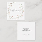 Botanische Boho Feather Visitekaartje Zwart-wit (Voorkant / Achterkant)