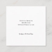 Botanische Boho Feather Visitekaartje Zwart-wit (Achterkant)