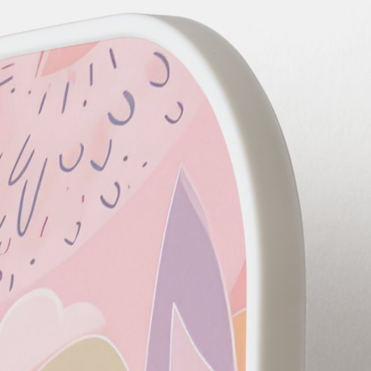 Botanische Boho Floral Abstract gepersonaliseerd Pickleball Paddle (Links Detail)