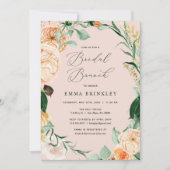 Botanische Boho Floral Blush Pink Bridal Brunch Kaart (Voorkant)