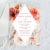 Botanische Boho Floral Lijst bruiloft Acryl Uitnodigingen