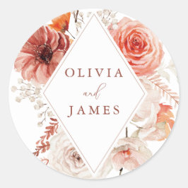 Botanische Boho Floral Lijst bruiloft Ronde Sticker