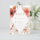 Botanische Boho Floral Lijst bruiloft RSVP Kaartje (Staand voorkant)
