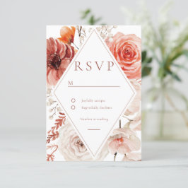 Botanische Boho Floral Lijst bruiloft RSVP Kaartje