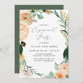 Botanische Boho Floral Neutral Engagement Party IV Kaart