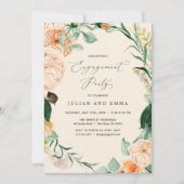 Botanische Boho Floral Neutral Engagement Party Kaart (Voorkant)
