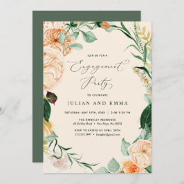 Botanische Boho Floral Neutral Engagement Party Kaart